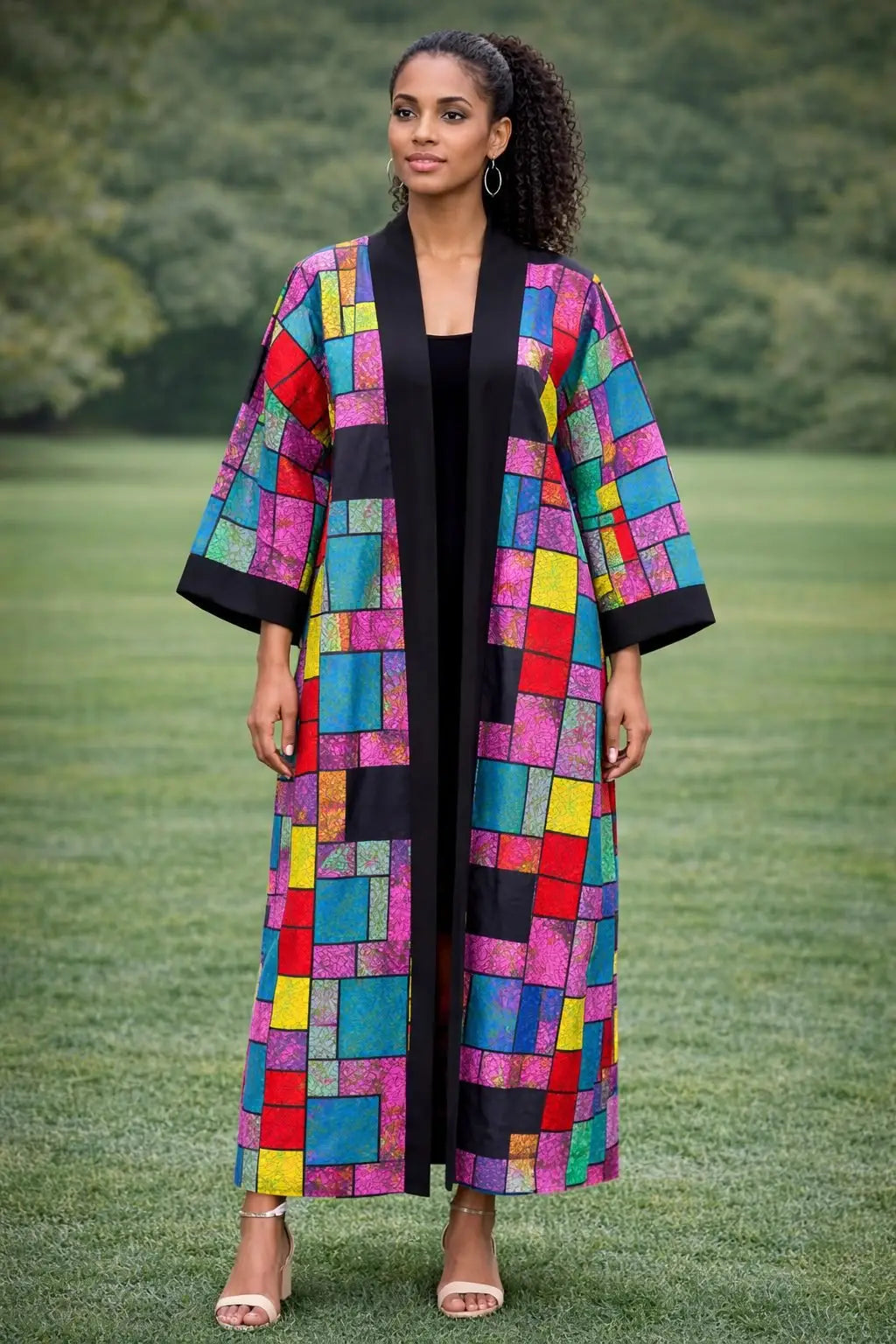 Vibrant Patchwork Kimono Jacket